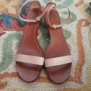 Tory Burch leather wedge sandals 9.5